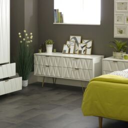 Diamond Ready Assembled Matt White Media Unit & 4 Drawers, (H)112Cm X (W)50.5Cm X (D)41.5Cm - thumbnail 3