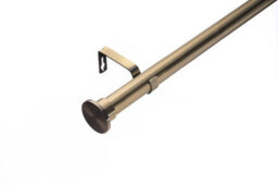 Lister Cartwright 28mm Antique Brass Extendable Metal Curtain Pole Set With Disc Stopper Finial (70- 120 Cm) - thumbnail 1