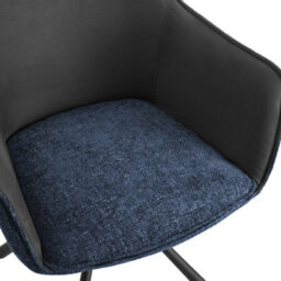 Home Detail Lisbon Fabric Swivel Dining Chair Set Of 2, Grey/blue - thumbnail 4