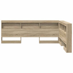 Berkfield Storage Headboard With Shelf Sonoma Oak 150 Cm Engineered Wood - thumbnail 5