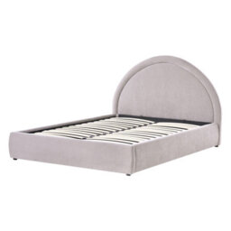 Beliani Ottoman Bed Chenille Mouzon 140 X 200 Cm (Eu Double) Taupe - thumbnail 4