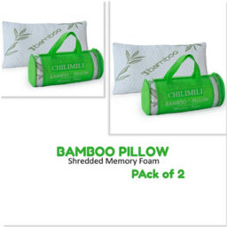 CHILIMILII Bamboo Pillow Shredded Memory Foam Antiallergy Orthopedic Neck Back Head Support Pack Of 2 - thumbnail 2