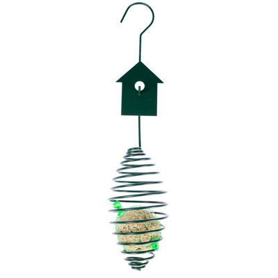 Homescapes Metal Spring Bird Feeder With Bird Decoration, Bird House - image 1