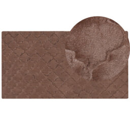Beliani Faux Fur Rug Gharo Brown 80 X 150 Cm - thumbnail 1
