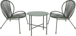 3 Piece Green Garden Furniture Set - 2 Chairs & Table - Perfect For Using Outdoor Patio Balcony Poolside
