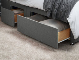 Divan Base Direct Celestia Contemporary Button Backed Fabric Bed Base Only 5Ft King- Verlour Emerald - thumbnail 3
