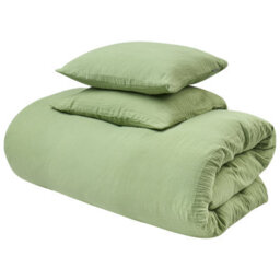 Beliani Duvet Cover Set Sumner 150 X 200 Cm Cotton Muslin Green - thumbnail 4