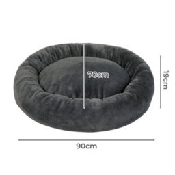 Skylos Donut Dog Bed Soft Plush Calming Washable Large Pet Cat Mattress - thumbnail 4