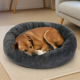 Skylos Donut Dog Bed Soft Plush Calming Washable Large Pet Cat Mattress - thumbnail 1