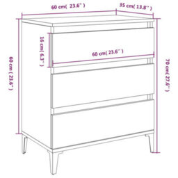 Berkfield Stylish Sideboard Grey Sonoma 60X35X70 Cm Engineered Wood - thumbnail 9