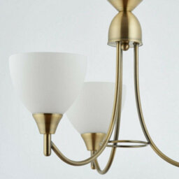 Hanging Ceiling Pendant Light Antique Brass 3X Shade Lamp Bulb Holder Fitting - thumbnail 5