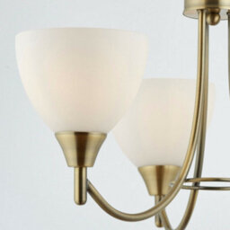 Hanging Ceiling Pendant Light Antique Brass 3X Shade Lamp Bulb Holder Fitting - thumbnail 3