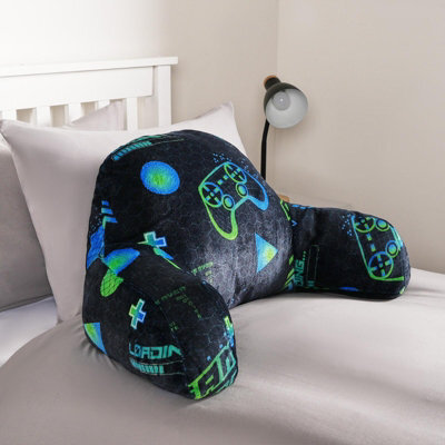 OHS Gaming Cushion Bed Pillow Reading Gamer Support Arms Lumbar Chair, Green - image 1