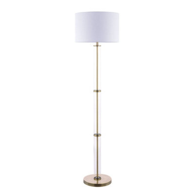 Pagazzi Lighting Pagazzi Kaelin Antique Brass And Glass Floor Lamp - image 1