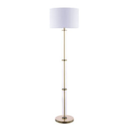 Pagazzi Lighting Pagazzi Kaelin Antique Brass And Glass Floor Lamp - thumbnail 1