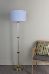 Pagazzi Lighting Pagazzi Kaelin Antique Brass And Glass Floor Lamp - thumbnail 3
