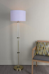 Pagazzi Lighting Pagazzi Kaelin Antique Brass And Glass Floor Lamp - thumbnail 2