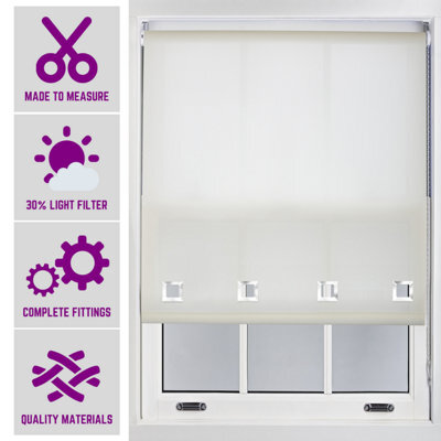 Furnished Daylight Roller Blind With Big Square Eyelets Free Cut Service - Cream (W)180Cm X (L)210Cm - image 1
