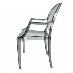 Fusion Living Ghost Style Plastic Louis Armchair Smoke Grey - thumbnail 5