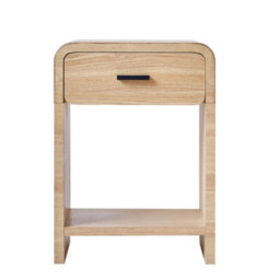 Nordlys 1-Drawer Brown Wood Bedside Table Modern Design Style Bedroom - thumbnail 8