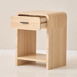 Nordlys 1-Drawer Brown Wood Bedside Table Modern Design Style Bedroom - thumbnail 5