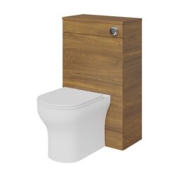 GoodHome Imandra Modern Walnut Effect Freestanding Toilet Cabinet (H)840mm X (W)500mm - thumbnail 3