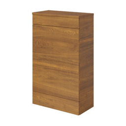 GoodHome Imandra Modern Walnut Effect Freestanding Toilet Cabinet (H)840mm X (W)500mm - thumbnail 1