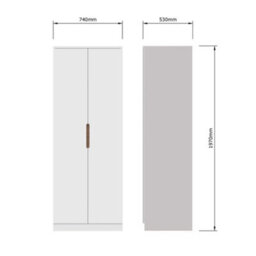 FWSTYLE Veloce 2 Door White Gloss Double Wardrobe - thumbnail 8
