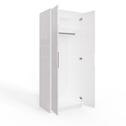 FWSTYLE Veloce 2 Door White Gloss Double Wardrobe - thumbnail 4