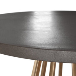 Wyld Haus Lucca Round Dining Table, Grey Faux Dark Concrete Top With Brushed Gold Base - thumbnail 3