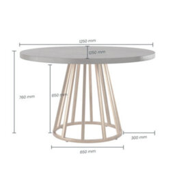 Wyld Haus Lucca Round Dining Table, Grey Faux Dark Concrete Top With Brushed Gold Base - thumbnail 5