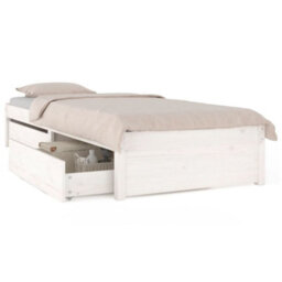 3103464 Vidaxl Bed Frame Without Mattress With Drawers White 90X200 Cm (814935+814985) - thumbnail 2