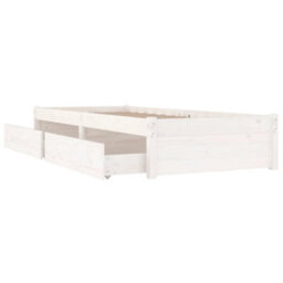 3103464 Vidaxl Bed Frame Without Mattress With Drawers White 90X200 Cm (814935+814985) - thumbnail 3