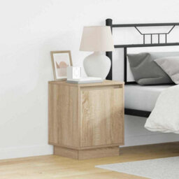 Berkfield Modern Bedside Cabinets With Led Lights 2 Pcs Sonoma Oak 39X34,5X50 Cm - thumbnail 2