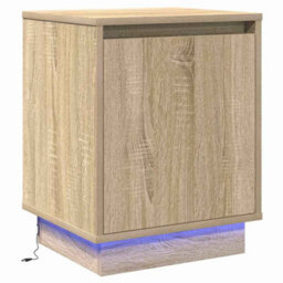 Berkfield Modern Bedside Cabinets With Led Lights 2 Pcs Sonoma Oak 39X34,5X50 Cm - thumbnail 7