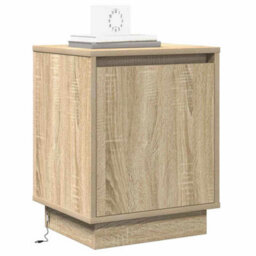 Berkfield Modern Bedside Cabinets With Led Lights 2 Pcs Sonoma Oak 39X34,5X50 Cm - thumbnail 3