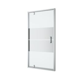 GoodHome Ledava Chrome Effect Mirror Strip Half Open Pivot Shower Door (H)195Cm (W)100Cm - thumbnail 2