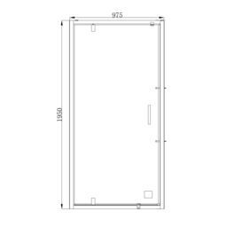 GoodHome Ledava Chrome Effect Mirror Strip Half Open Pivot Shower Door (H)195Cm (W)100Cm - thumbnail 8