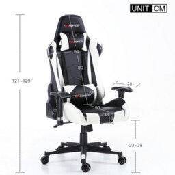 Gtforce Pro Fx Reclining Sports Racing Gaming Office Desk Pc Car Faux Leather Chair (White) - thumbnail 7