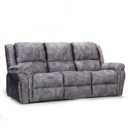 Furnishings For Less UK Galaxy 3 + 2 Electric Reclining Grey Plush Velvet Fabric Sofa Suite - thumbnail 2