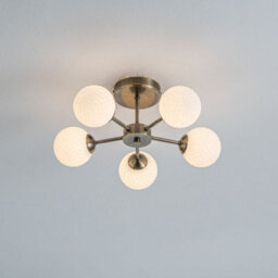 Pagazzi Lighting Pagazzi Lior 5-Light Antique Brass Semi-Flush Ceiling Light - thumbnail 2