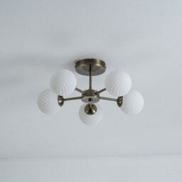 Pagazzi Lighting Pagazzi Lior 5-Light Antique Brass Semi-Flush Ceiling Light - thumbnail 3
