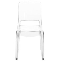Beliani Transparent Dining Chairs Set Of 2 Armless Stackable Clear Polycarbonate Lightweight - thumbnail 1