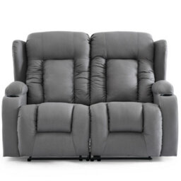 More4Homes Caesar 2 Seater Grey Technology Fabric Modern Manual Recliner Sofa - thumbnail 2