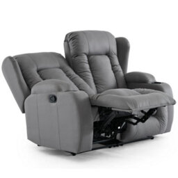 More4Homes Caesar 2 Seater Grey Technology Fabric Modern Manual Recliner Sofa - thumbnail 4