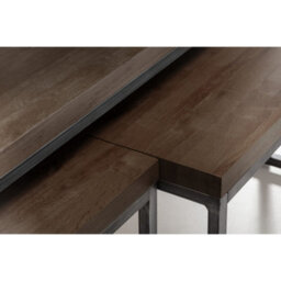 Oakham Lomond Nesting Coffee Tables In Dark Oak And Metal - thumbnail 5
