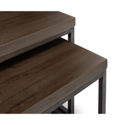 Oakham Lomond Nesting Coffee Tables In Dark Oak And Metal - thumbnail 3