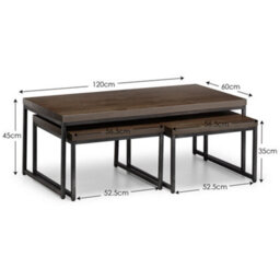 Oakham Lomond Nesting Coffee Tables In Dark Oak And Metal - thumbnail 8