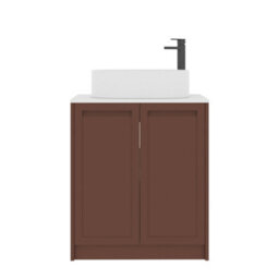 Royal Bathrooms Royal Bathroom Elmore 700mm Terracotta Clay Freestanding Bathroom Vanity Unit 2 Door Plain White Worktop With Peak Basin - thumbnail 7