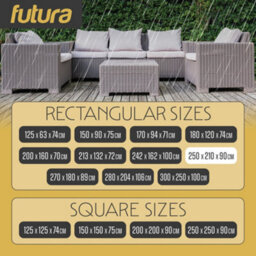 Futura 420D Rectangular 250X210X90Cm Waterproof Garden Furniture Cover, Outdoor Patio Weatherproof Rattan Sofa Shield - thumbnail 5